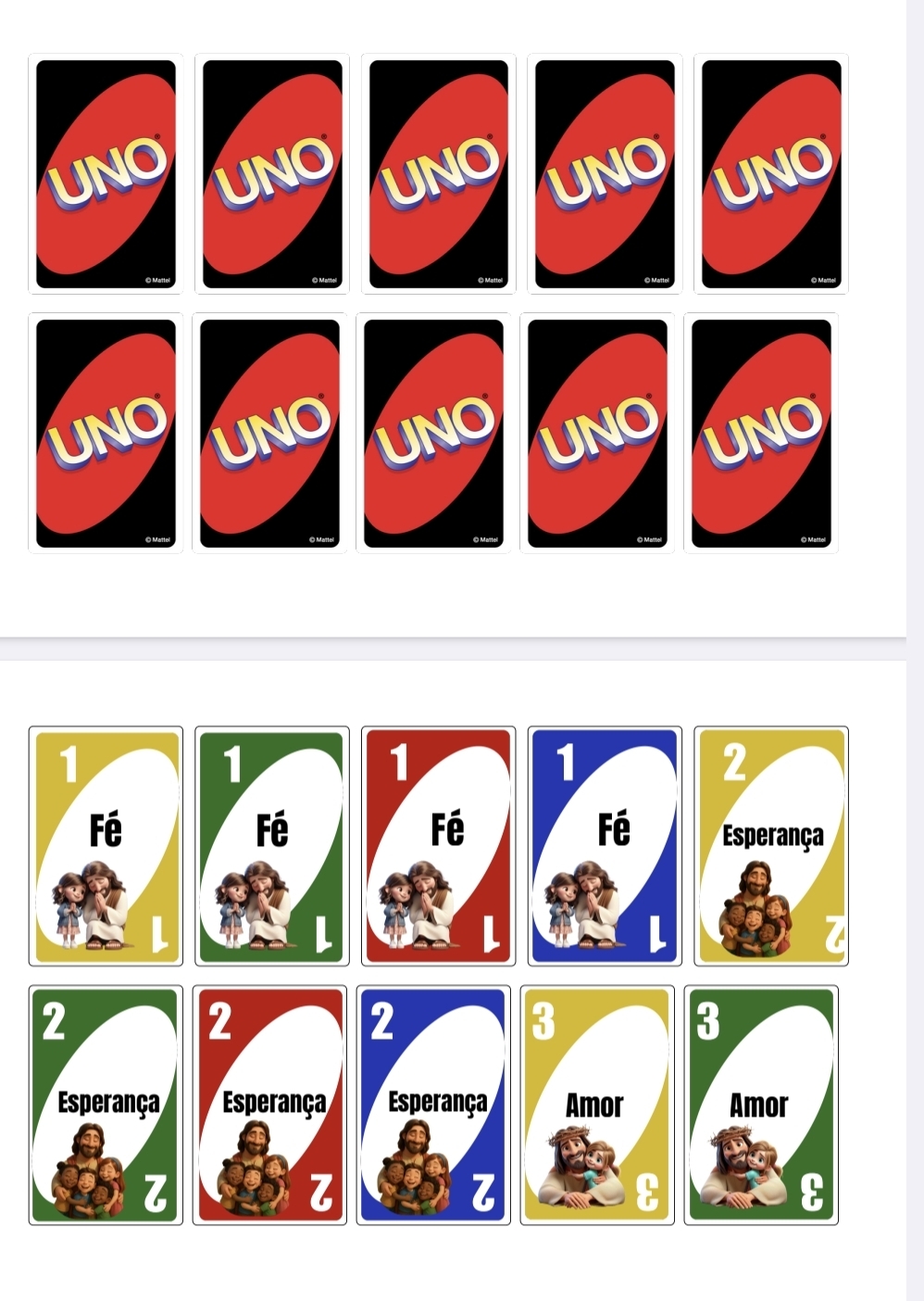UNO Cristão Fé Esperança Amor